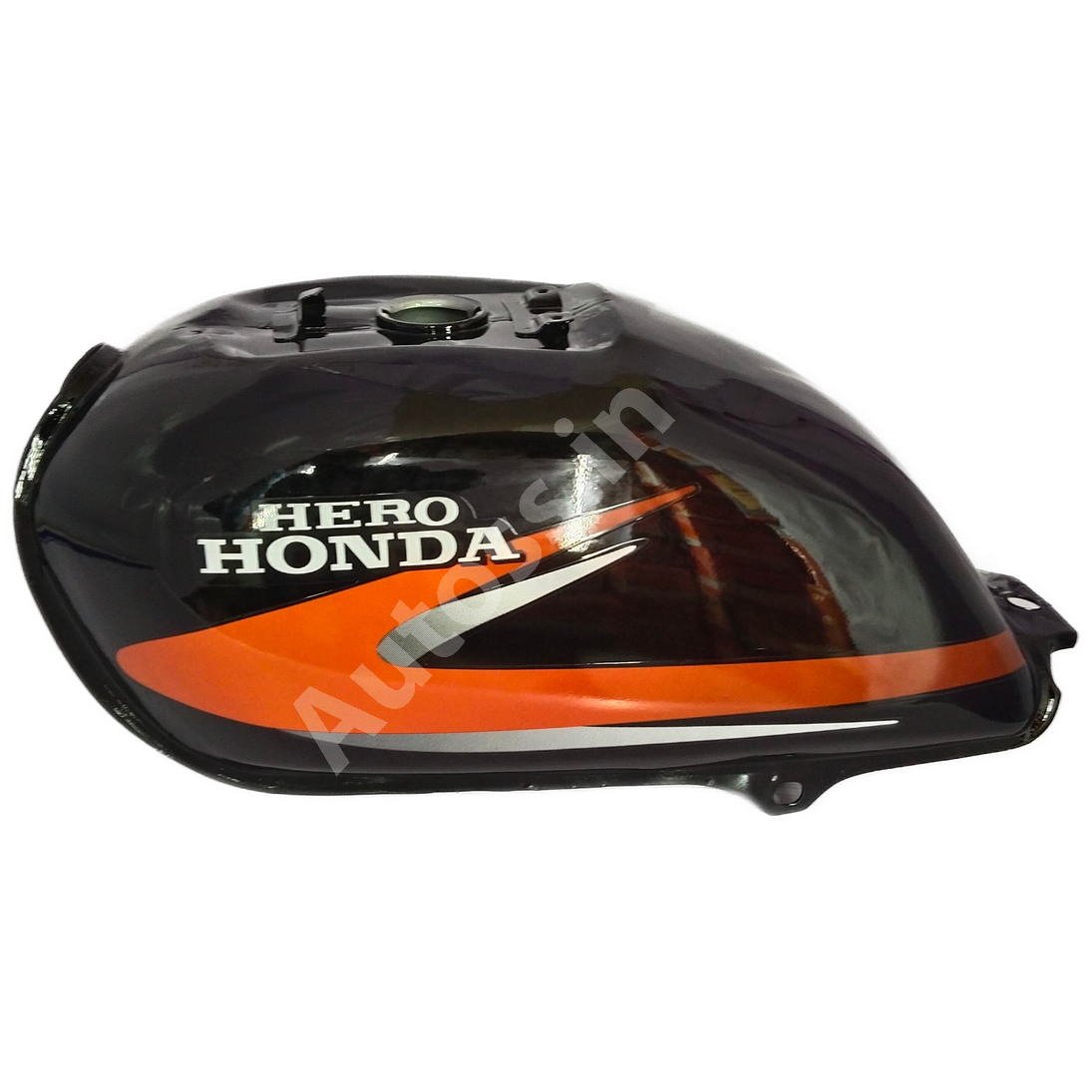 HERO Splendor New Model PETROL TANK BLACK and ORANGE