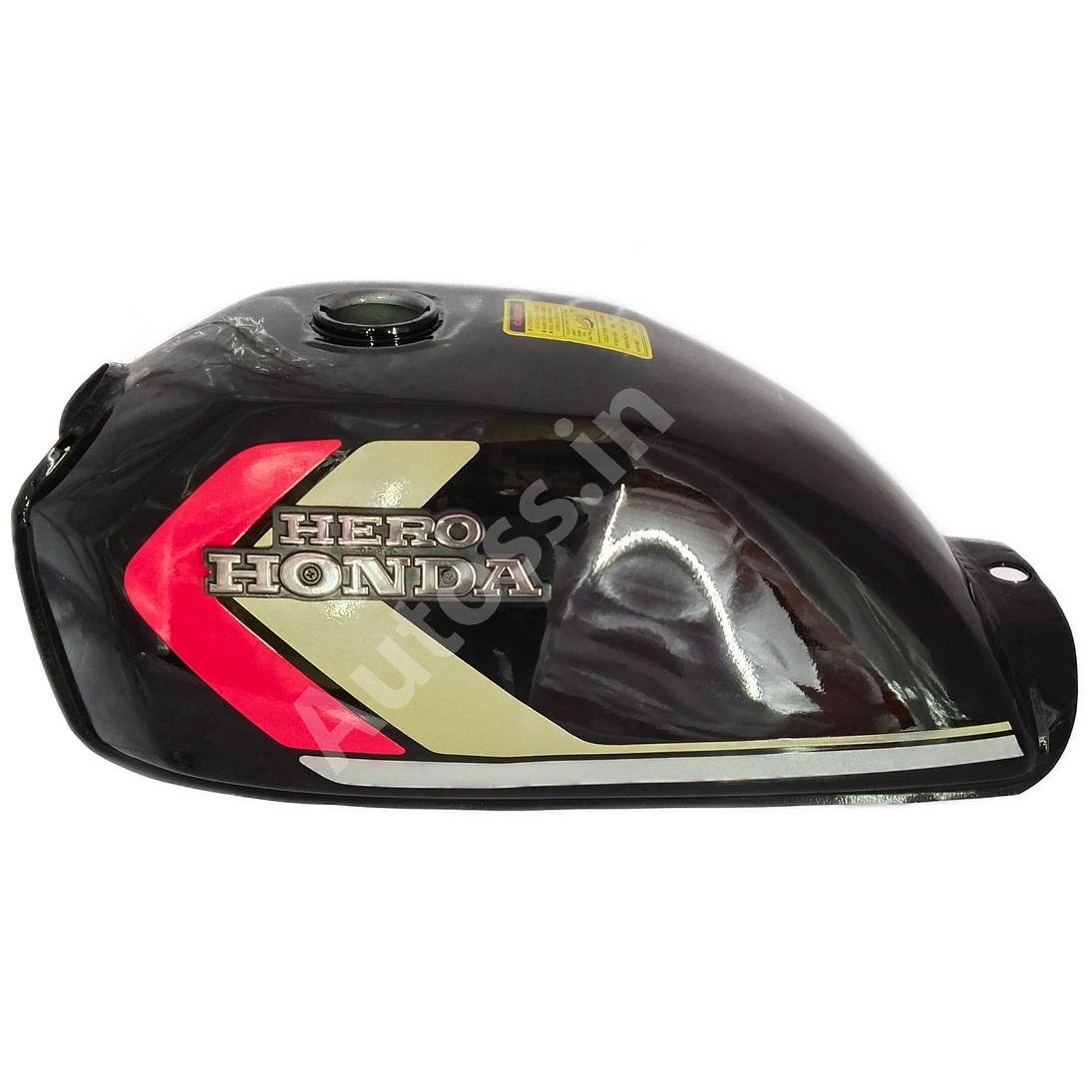 HERO CD 100 PETROL TANK BLACK WITH RED AND YELLOW COLOR