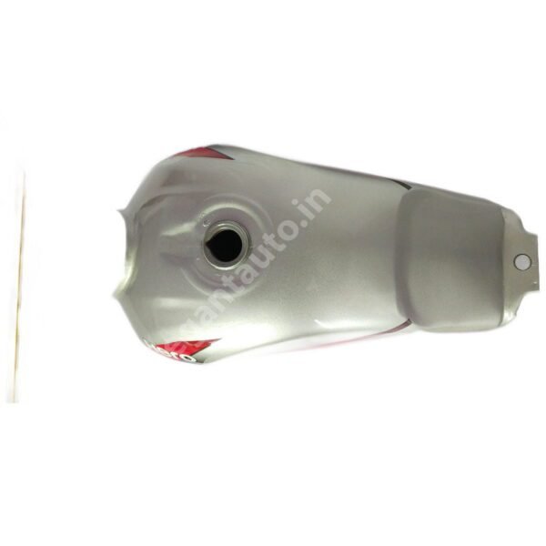 HERO HF Deluxe 2016 PETROL TANK SILVER and RED - Image 2