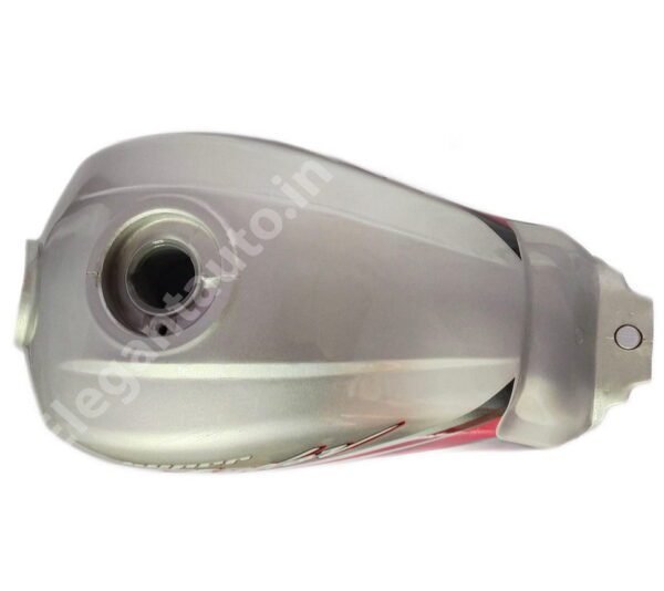 HERO Super Splendor T5 Petrol Tank SILVER and RED - Image 2